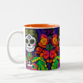 Caneca De Café Em Dois Tons Dia dos Mortos
