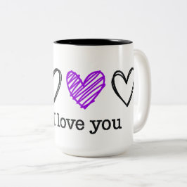 Caneca De Café Em Dois Tons Dia dos Namorados Dia dos Namorados Coração Roxo