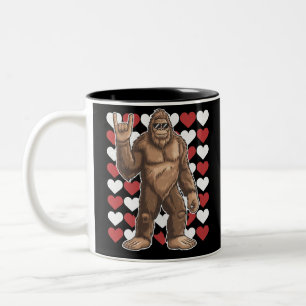 Caneca De Café Em Dois Tons Dia dos Namorados do Pé Grande Corações Engraçados