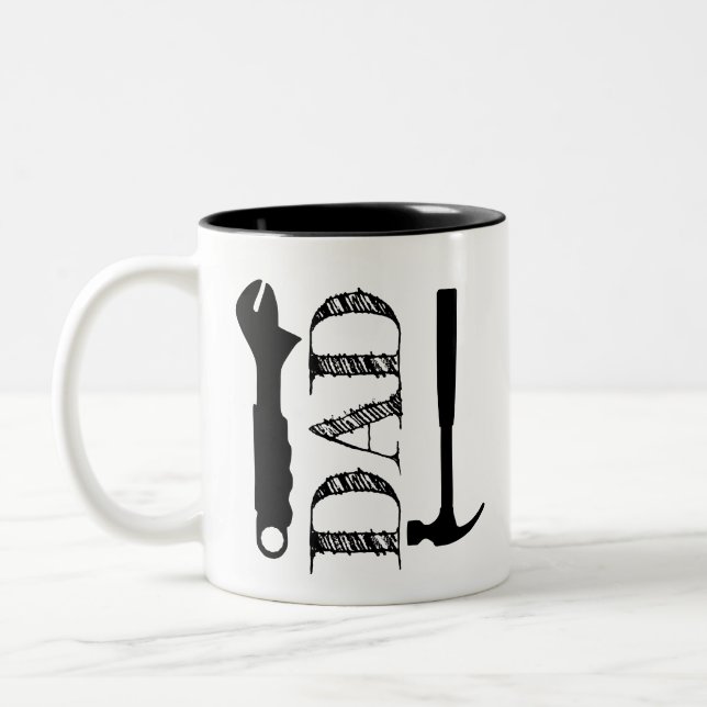Caneca De Café Em Dois Tons Dia dos Pais Ferramentas do Papai (Esquerda)
