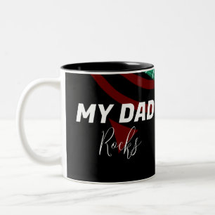 Caneca De Café Em Dois Tons Dia dos Pais Papai Música Rock