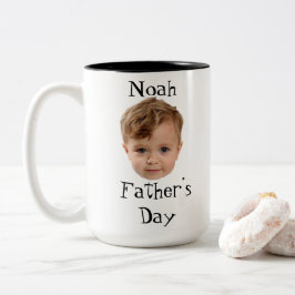 Caneca De Café Em Dois Tons Dia dos Pais, Presente do Papai de Rosto de Bebê, 