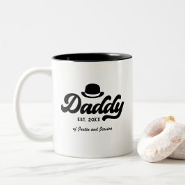 Caneca De Café Em Dois Tons Dia dos Pais Vintage Retro Papai Pai Nome Personal