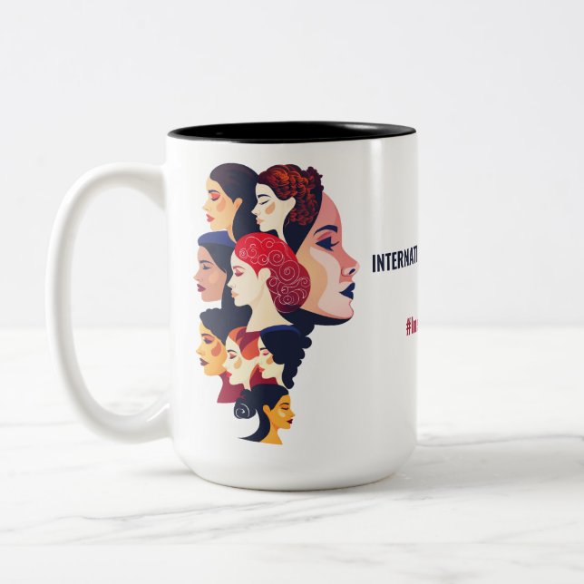 Caneca De Café Em Dois Tons Dia Internacional da Mulher | IWD março 8 (Esquerda)