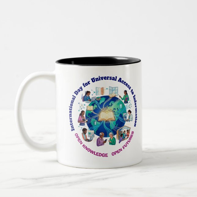 Caneca De Café Em Dois Tons Dia Internacional do Acesso Universal à Informação (Esquerda)