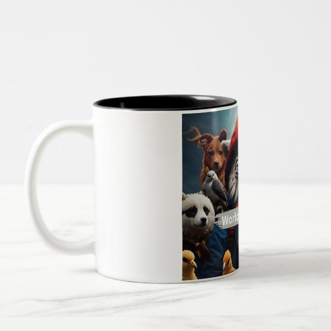 Caneca De Café Em Dois Tons Dia Mundial dos Animais (Esquerda)