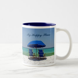 Caneca De Café Em Dois Tons Dia na praia