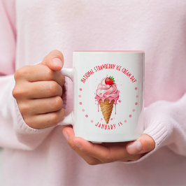 Caneca De Café Em Dois Tons Dia Nacional do Morango de Morango Rosa