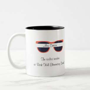 Caneca De Café Em Dois Tons Dia Personalizável do Professor