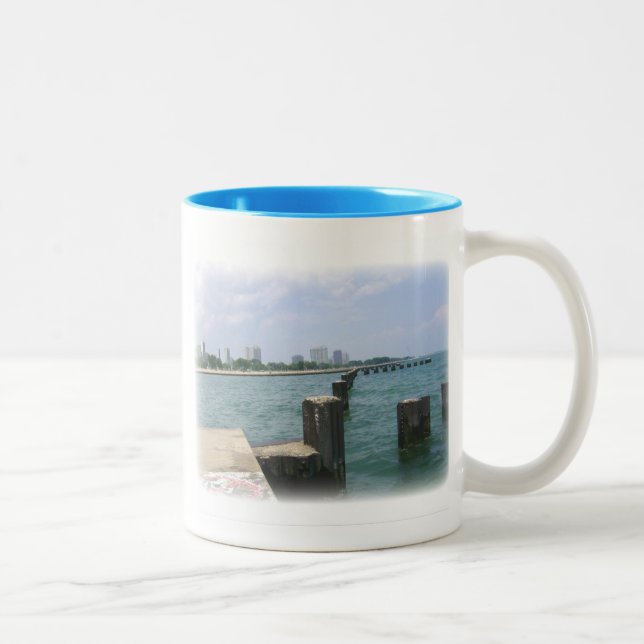 Caneca De Café Em Dois Tons Dia Preguiçoso nos Dock (Direita)