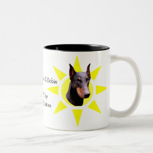 Caneca De Café Em Dois Tons Dia Sem Dobie Cute Doberman Mug