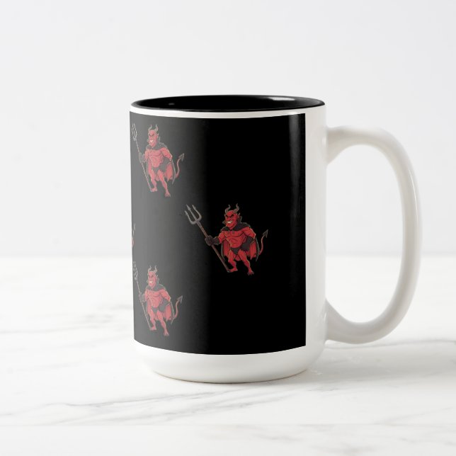 Caneca De Café Em Dois Tons Diabo Vermelho (Direita)