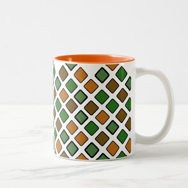 Caneca De Café Em Dois Tons DIAG SQUARES laranja (Direita)