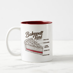 Caneca De Café Em Dois Tons Diagrama Desenhado à Mão da Tarte Bakewell Vintage