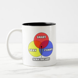 Caneca De Café Em Dois Tons Diagrama Venn.. Geriatricos