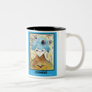 Caneca De Café Em Dois Tons "Diana azul" por Zermeno