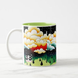 Caneca De Café Em Dois Tons Dias de Chuva