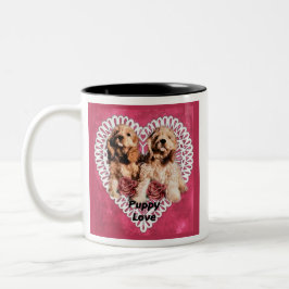 Caneca De Café Em Dois Tons Dias de os namorados do Cocker Spaniel Puppies