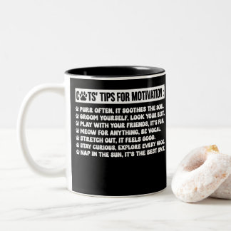Caneca De Café Em Dois Tons Dicas de gatos para motivação Dicas de gatos engra