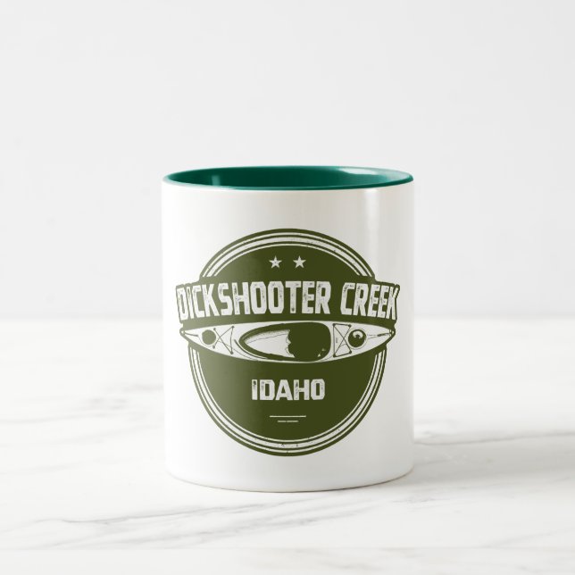 Caneca De Café Em Dois Tons Dickshooter Creek Idaho Kayaking (Centro)