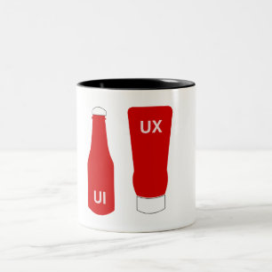 Caneca De Café Em Dois Tons Diferença entre o Ketchup de UX e a interface do 