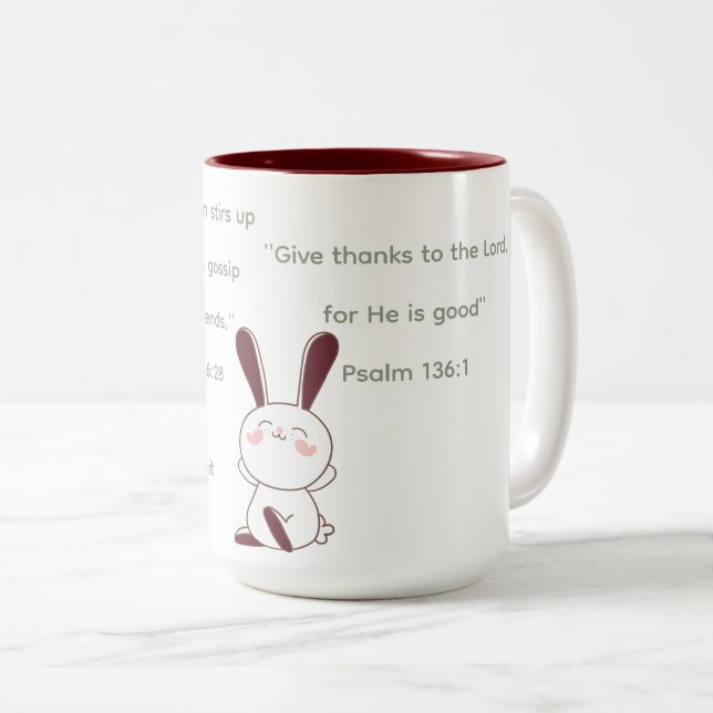 Caneca De Café Em Dois Tons Diferentes Escrituras (Frente Esquerda)