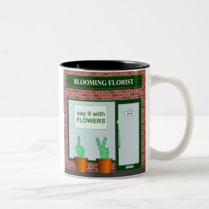 Caneca De Café Em Dois Tons Diga-o com flores