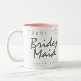 Caneca De Café Em Dois Tons Diga obrigado - um presente de Bridesmaid