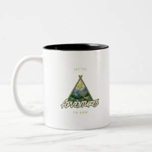 Caneca De Café Em Dois Tons Diga Sim Para Novas Aventuras