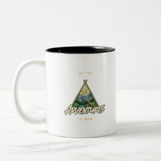 Caneca De Café Em Dois Tons Diga Sim Para Novas Aventuras
