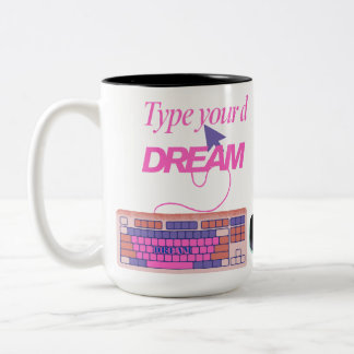 Caneca De Café Em Dois Tons Digitando meu futuro