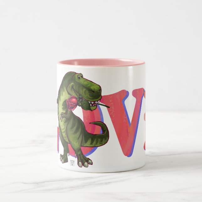 Caneca De Café Em Dois Tons Dino com Rosa Love Mug (Centro)