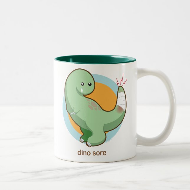 Caneca De Café Em Dois Tons Dino dorido (Direita)