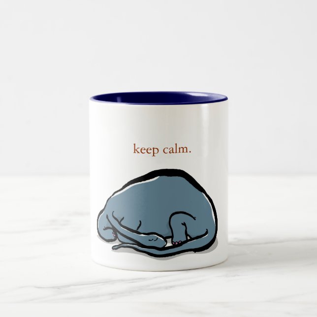 Caneca De Café Em Dois Tons dinossauro do sono - customizável (Centro)