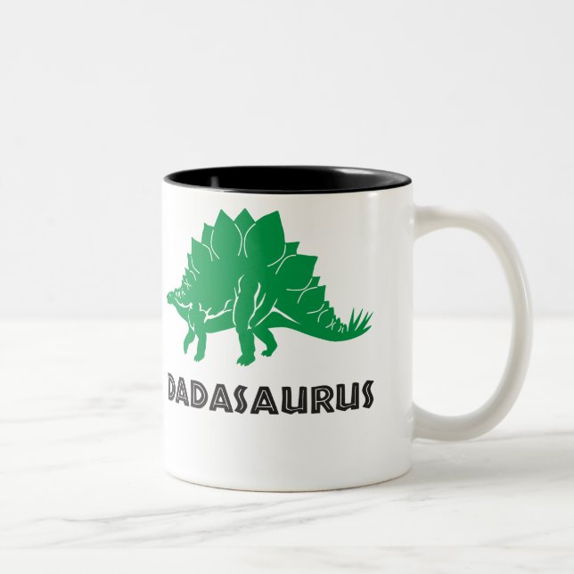 Caneca De Café Em Dois Tons Dinossauro do STEGOSAURUS de Dadasaurus, pai, (Direita)