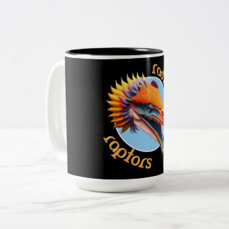 Caneca De Café Em Dois Tons Dinossauro Raptores Radicais