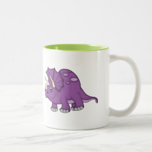 Caneca De Café Em Dois Tons Dinossauro roxo+Personalize o nome