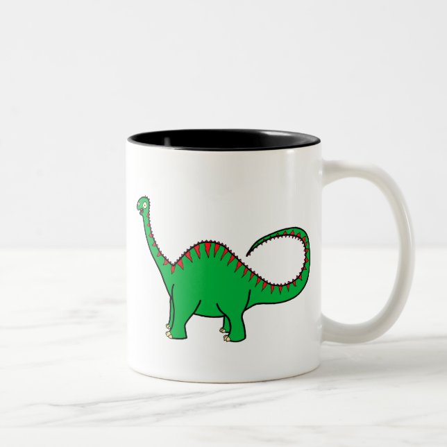 Caneca De Café Em Dois Tons Diplodocus verde (Direita)