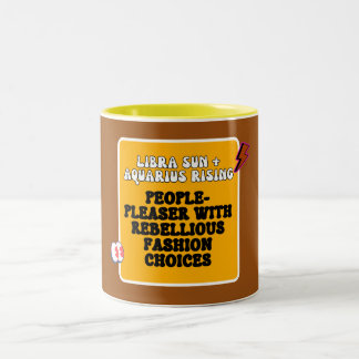 Caneca De Café Em Dois Tons Diplomata Rebelde - Libra Sun, Ascensão Aquário Zo