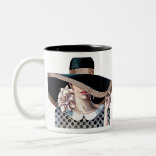 Caneca De Café Em Dois Tons Direito do estilo por Trish Biddle