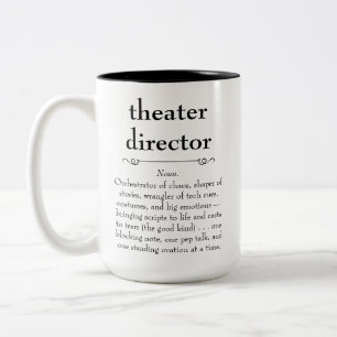 Caneca De Café Em Dois Tons Diretor de Teatro Definição Obrigado Presente