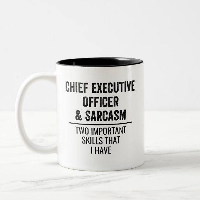 Caneca De Café Em Dois Tons Diretor Executivo E Sarcasmo Dois Importantes (Esquerda)