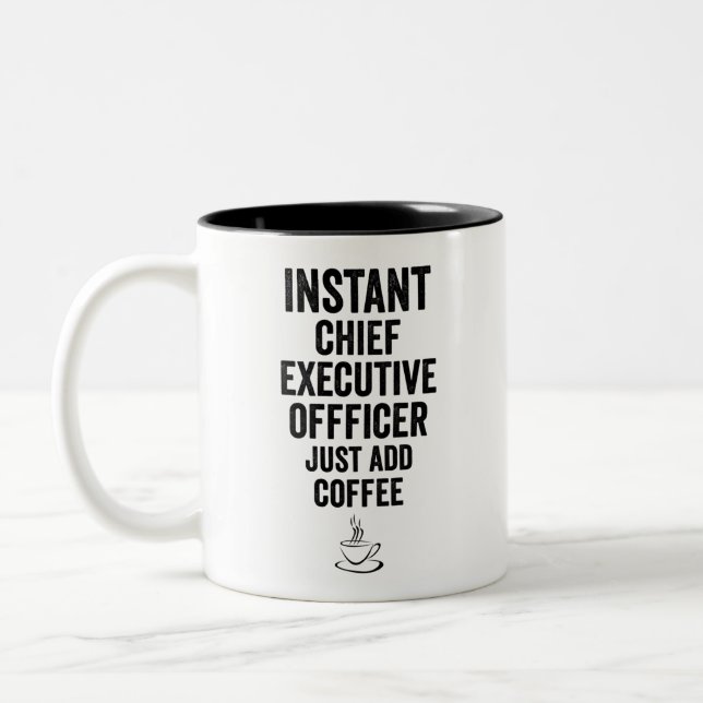 Caneca De Café Em Dois Tons Diretor Executivo Instantâneo Apenas adicione café (Esquerda)