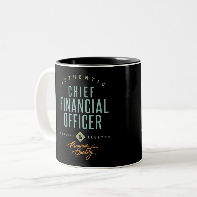 Caneca De Café Em Dois Tons Diretor Financeiro (Frente Esquerda)