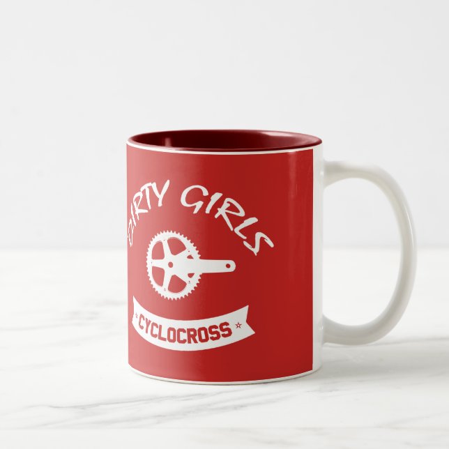 Caneca De Café Em Dois Tons Dirty Girls Cyclocross (Direita)