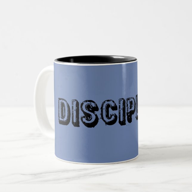 Caneca De Café Em Dois Tons Disciplina (Frente Esquerda)