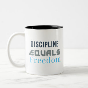 Caneca De Café Em Dois Tons Disciplina É Igual à Liberdade – Tipografia Motiva