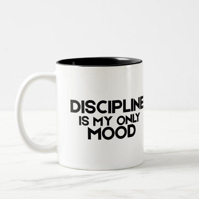 Caneca De Café Em Dois Tons Discipline Is My Only Mood Minimalist  (Esquerda)
