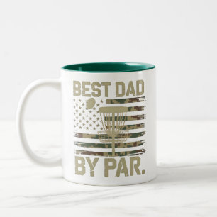 Caneca De Café Em Dois Tons Disco Golfe Frisbee Melhor Pai Par Camuflagem Band
