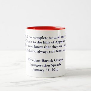 Caneca De Café Em Dois Tons Discurso de posse de Barack Obama 2013